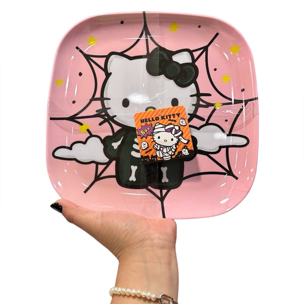 🦋4 Hello Kitty Pink Halloween Melamine set plates